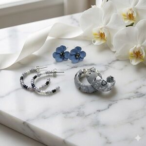 Set of 3 American Eagle Outfitters Hoop & Stud Earrings